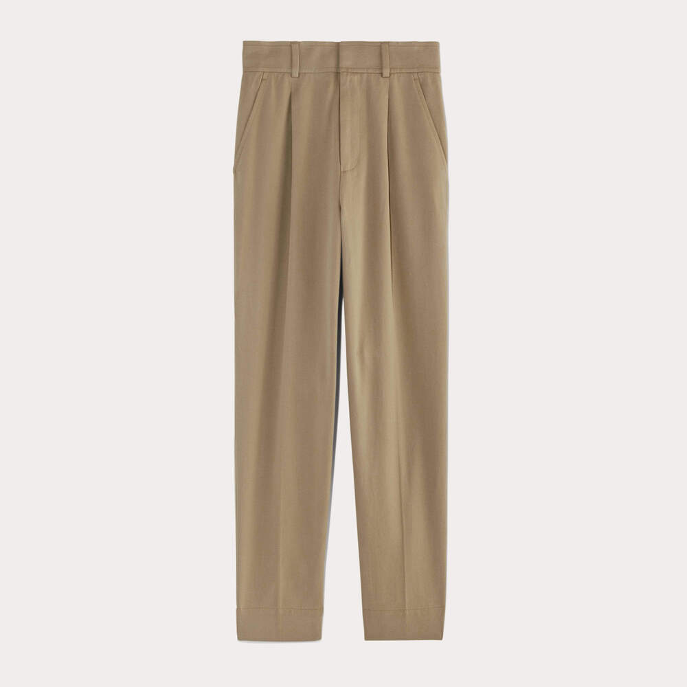 Everlane Women's Draper Tapered Pant in Buttersmooth in Ash Brown, Size 4
